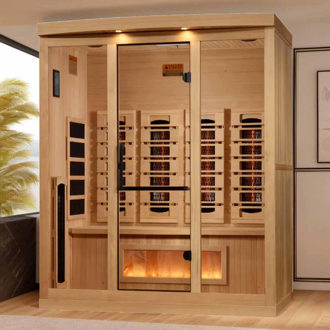 Golden Designs Reserve Edition 4 Person Full Spectrum Infrared Sauna with Himalayan Salt Bar