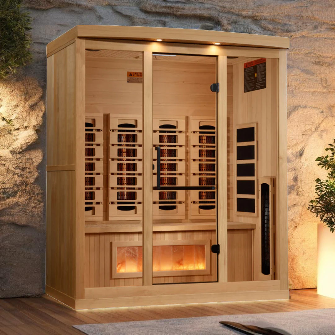 Golden Designs Reserve Edition 4 Person Full Spectrum Infrared Sauna with Himalayan Salt Bar