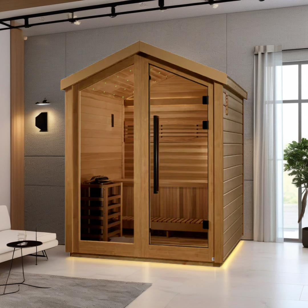 Golden Designs Savonlinna 3 Person Outdoor Traditional Sauna with Galaxy Star Lighting