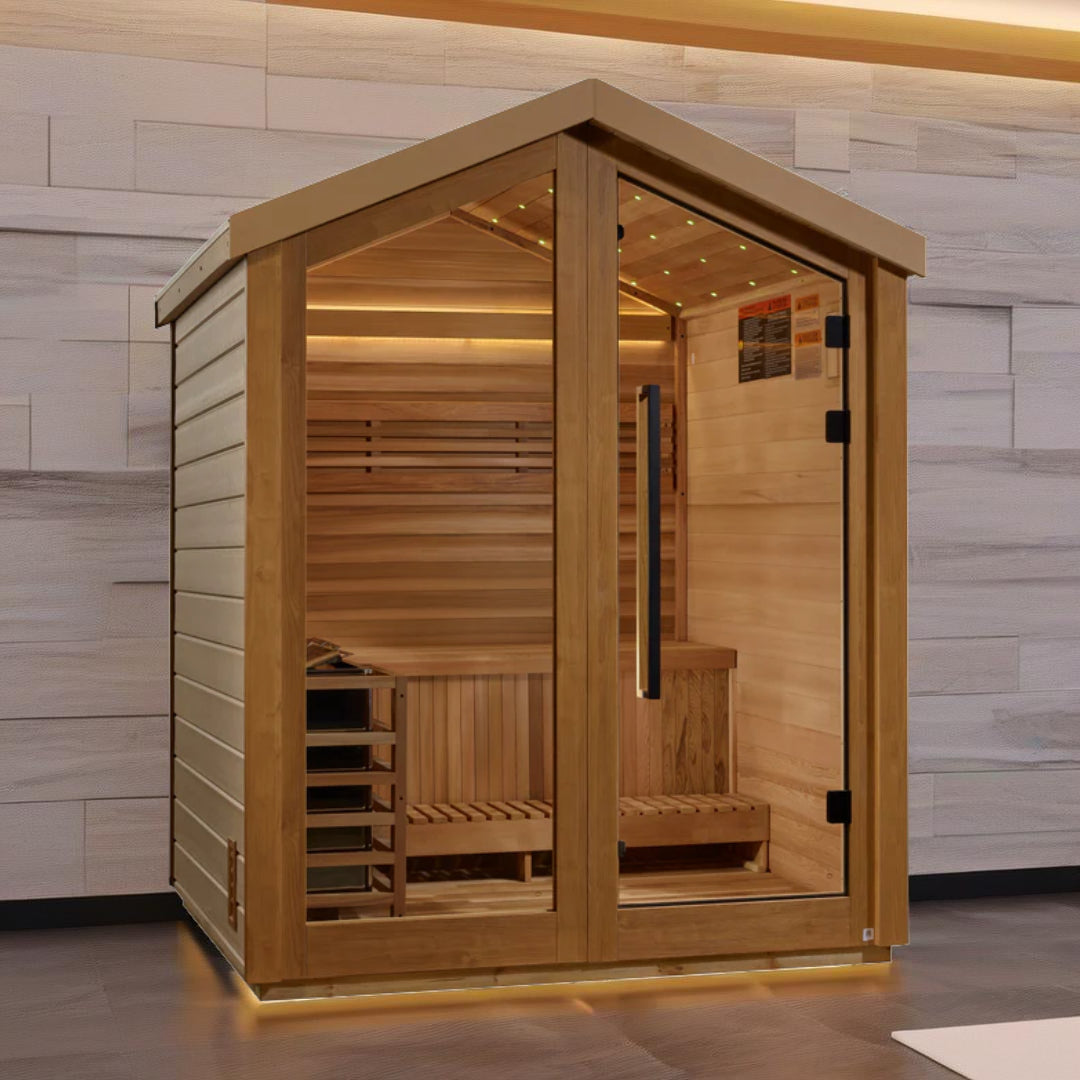 Golden Designs Savonlinna 3 Person Outdoor Traditional Sauna with Galaxy Star Lighting