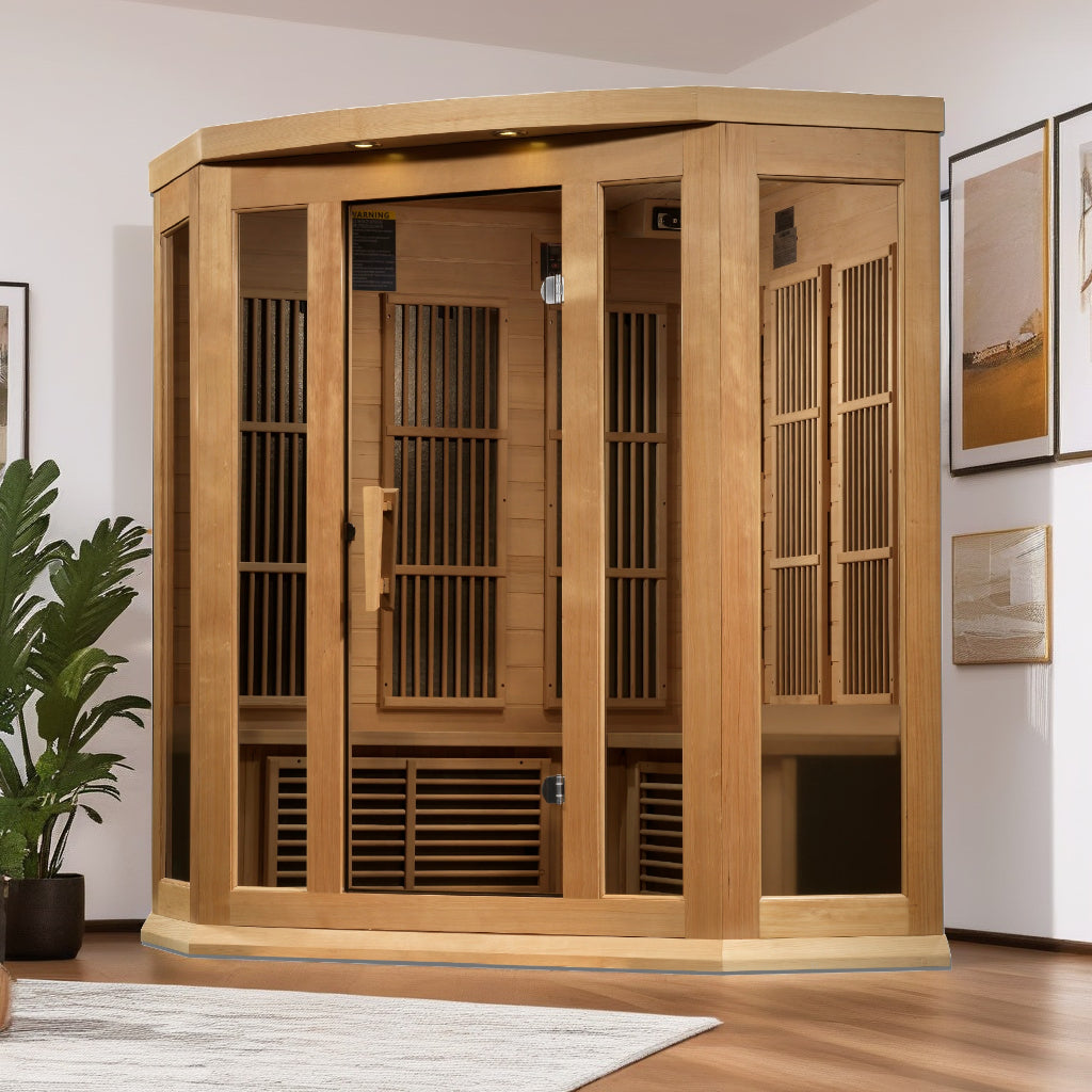 Maxxus 3 Person Corner FAR Infrared Sauna – Near Zero EMF