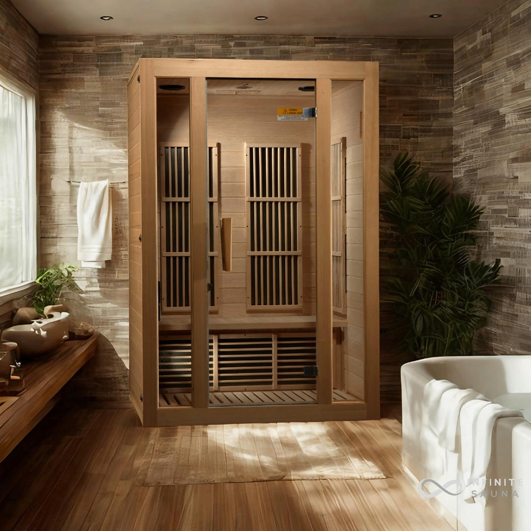 Maxxus "Seattle" 2-Person Near Zero EMF FAR Infrared Sauna - Canadian Hemlock