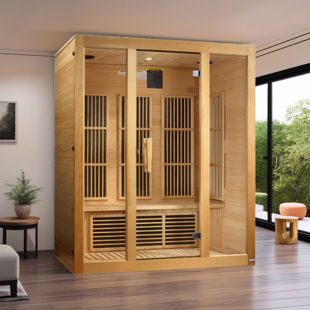 Maxxus Bellevue 3-Person Low EMF FAR Infrared Sauna with Chromotherapy