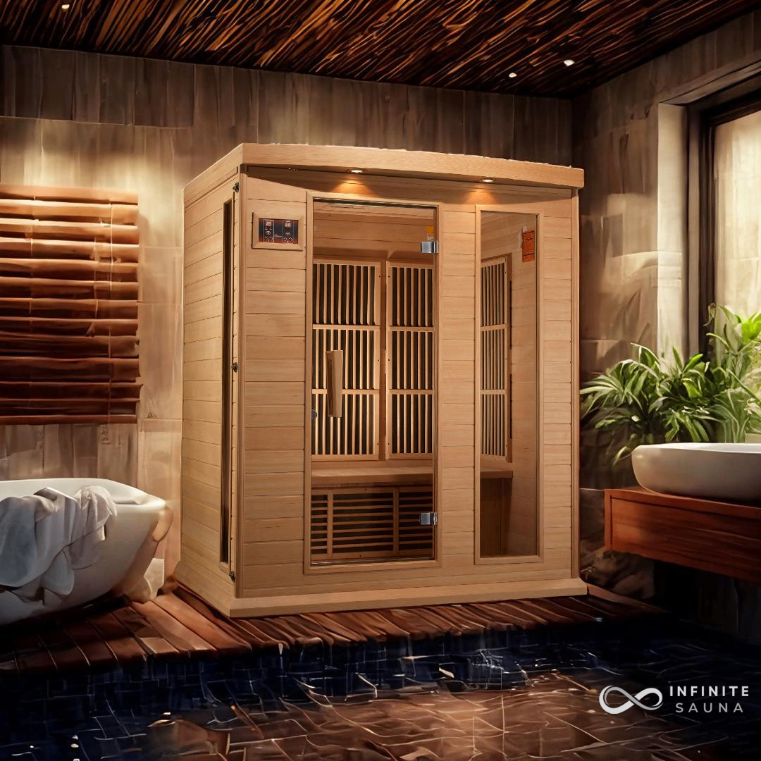 Maxxus "Elite" 3 Person Near Zero EMF FAR Infrared Sauna - Canadian Hemlock