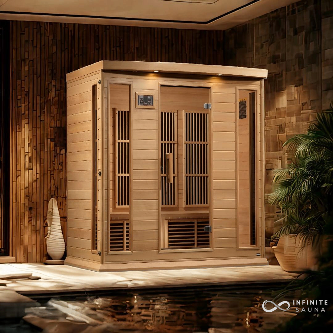 Maxxus "Elite" 4 Person Near Zero EMF FAR Infrared Sauna - Canadian Hemlock