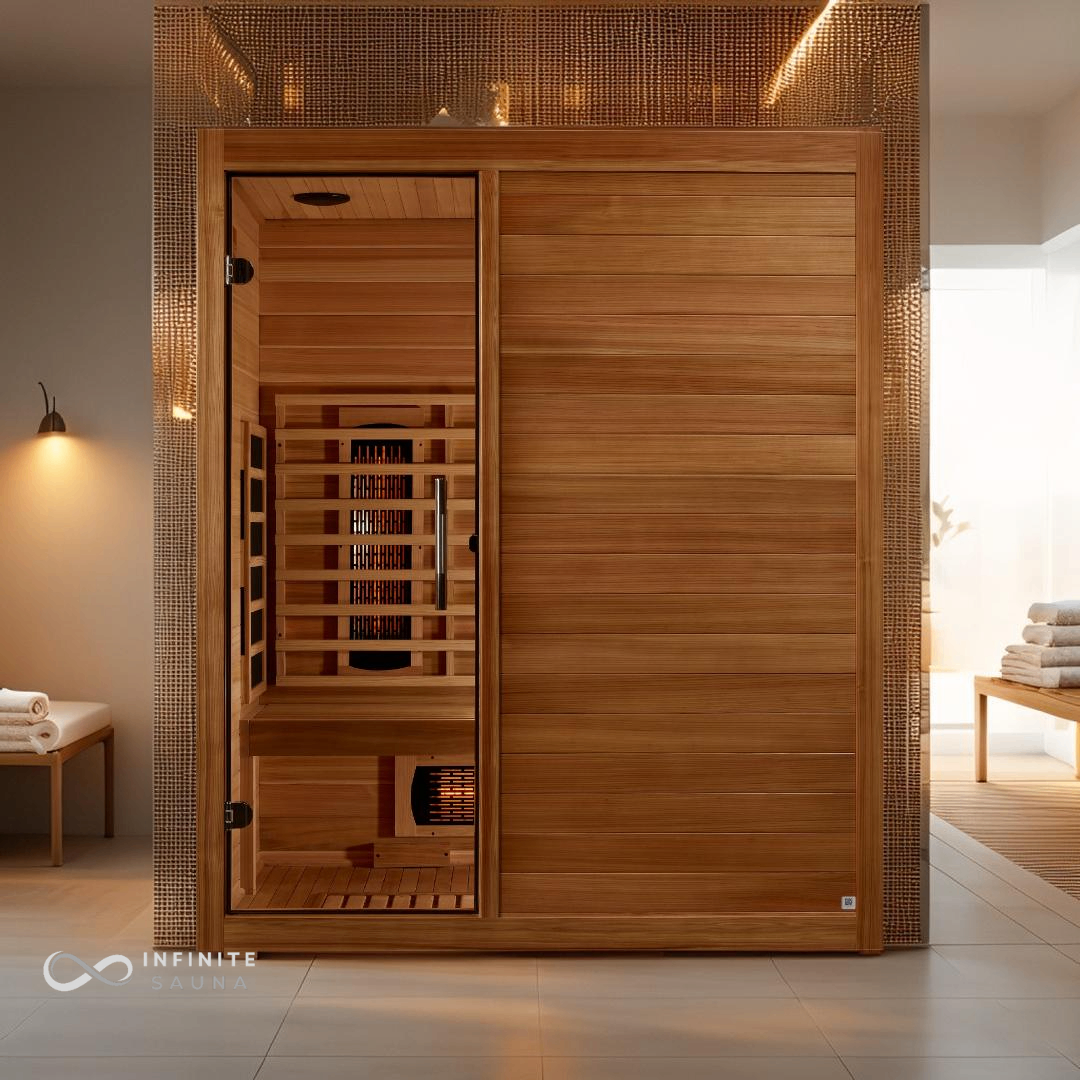 Maxxus S-Line  3 Person Indoor Infrared Sauna – Pacific Cedar, Full Spectrum Heating, Bluetooth