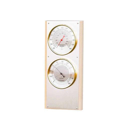 Wooden Thermometer-Hygrometer with Metal Faceplate